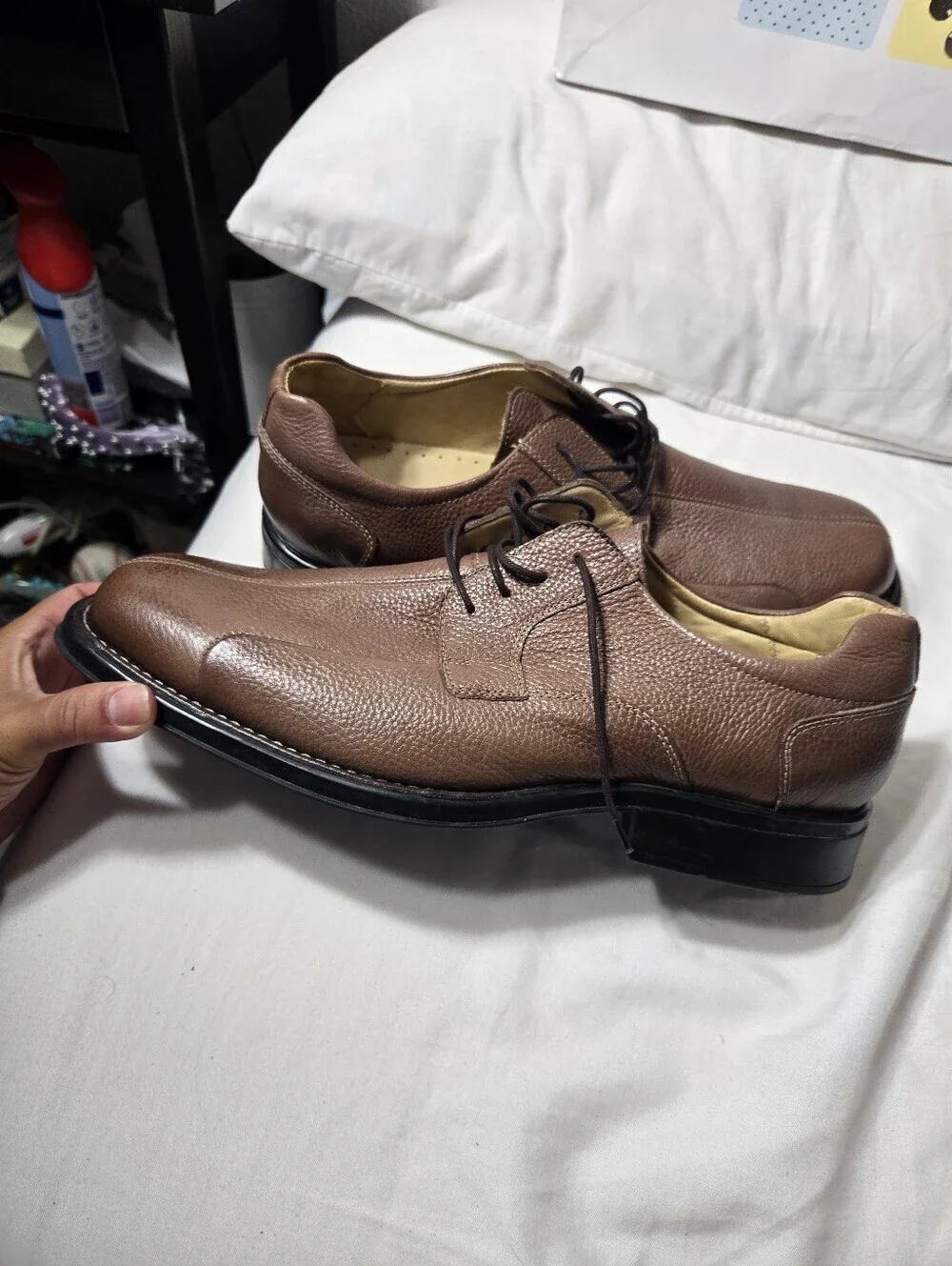 Belvedere Baybridge Men's Brown Pebbled Leather Tied Shoe sz 15D